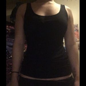 Black scoop neck tank top